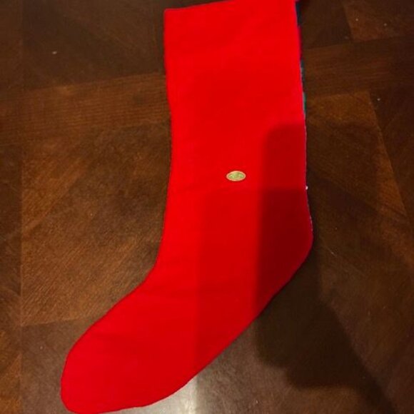 vintage Handmade Needlepoint Santa Christmas Stocking Red & Green Noel name - Picture 4 of 4